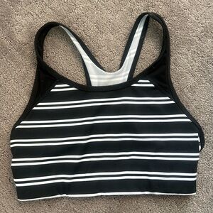 Victoria’s Secret PINK Ultimate Sports Bra | Black & White Stripe Racerback S-DD